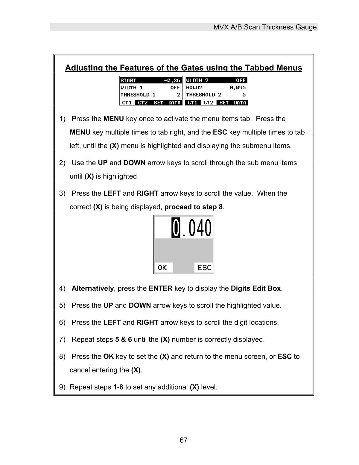 DAKOTA MVX Ultrasonic Thickness GaugeManual page 73