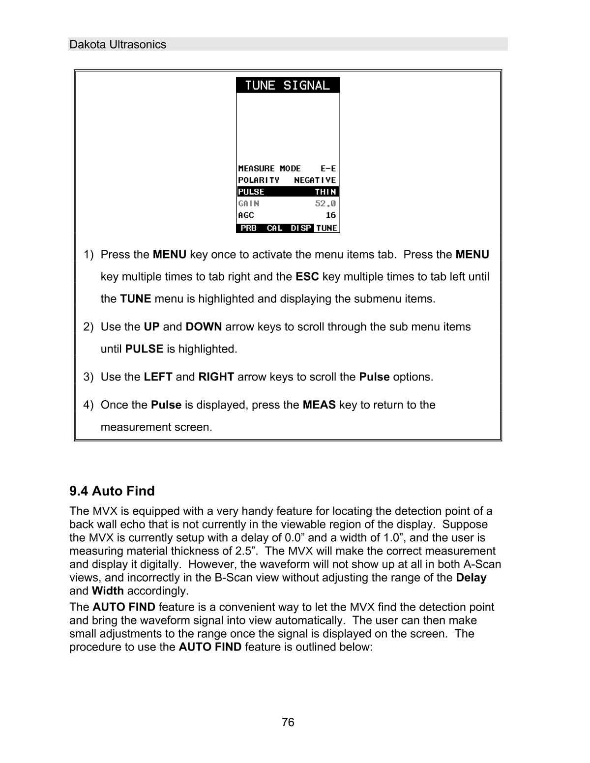 DAKOTA MVX Ultrasonic Thickness GaugeManual page 82