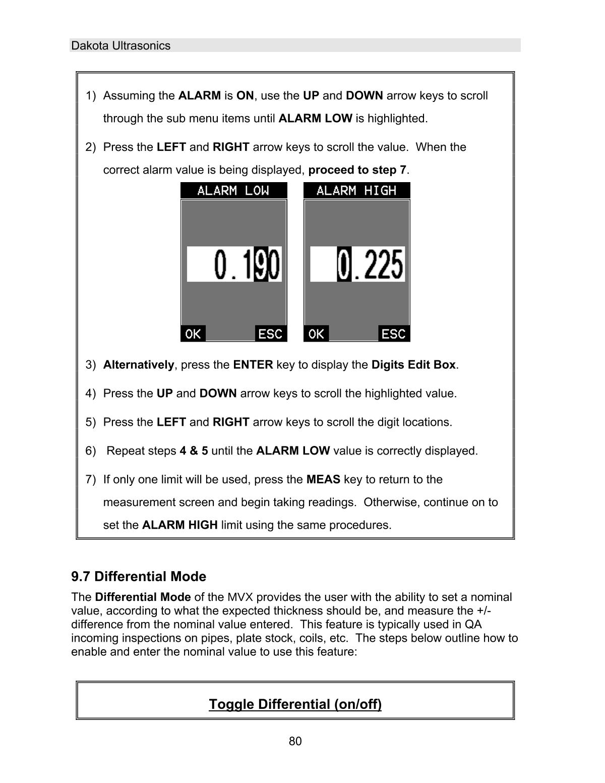 DAKOTA MVX Ultrasonic Thickness GaugeManual page 86