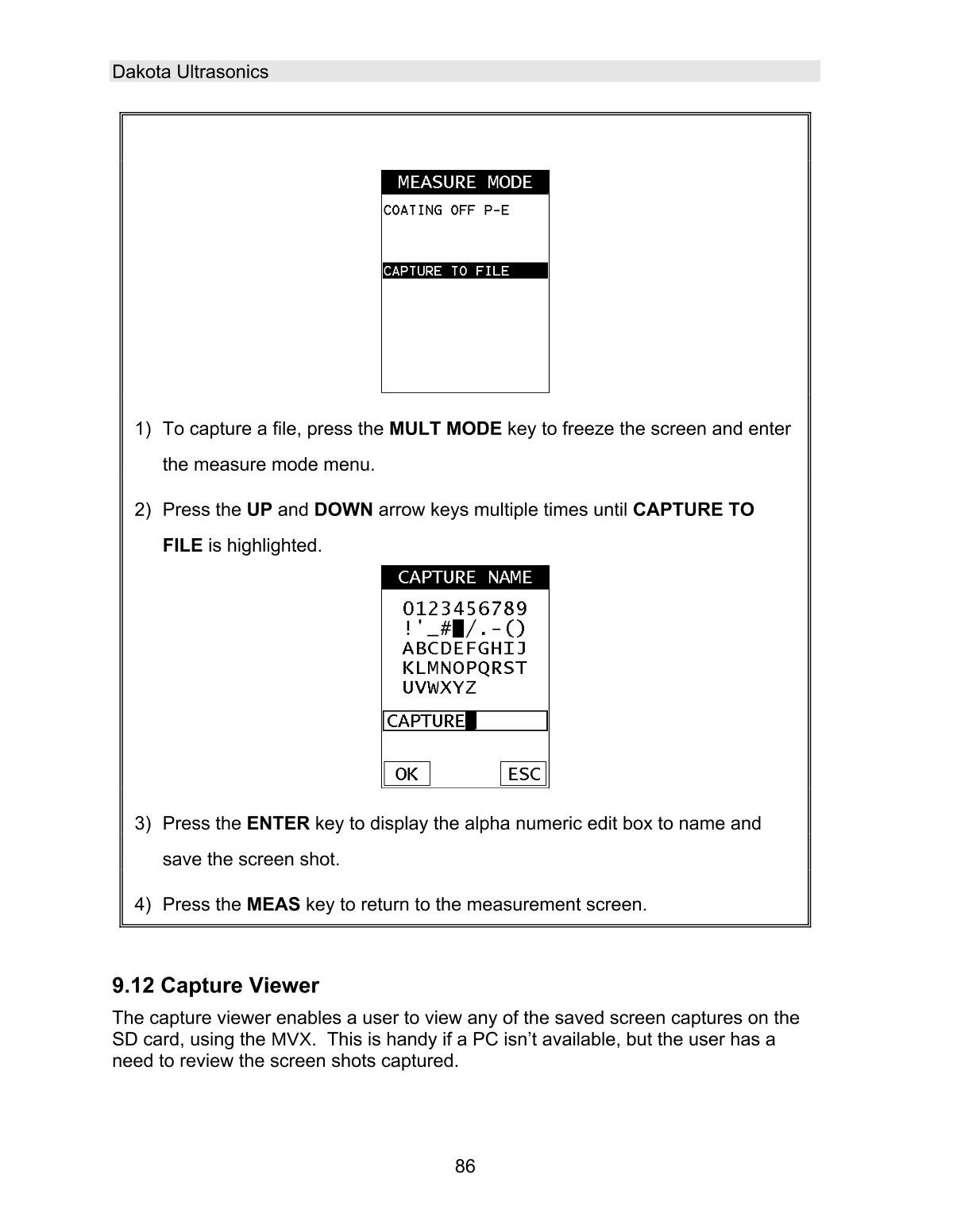 DAKOTA MVX Ultrasonic Thickness GaugeManual page 92