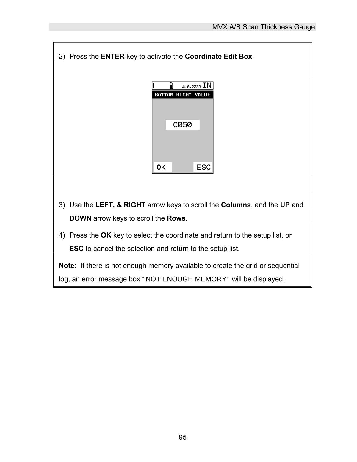 DAKOTA MVX Ultrasonic Thickness GaugeManual page 101