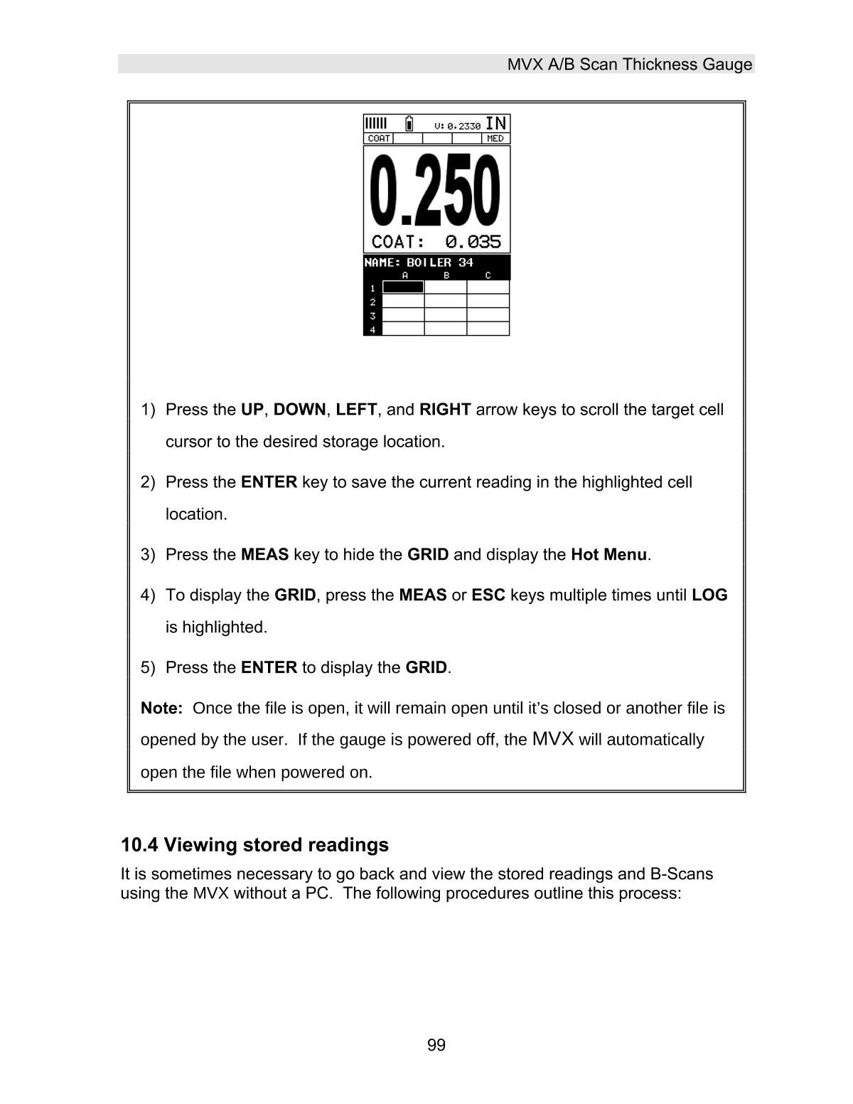 DAKOTA MVX Ultrasonic Thickness GaugeManual page 105
