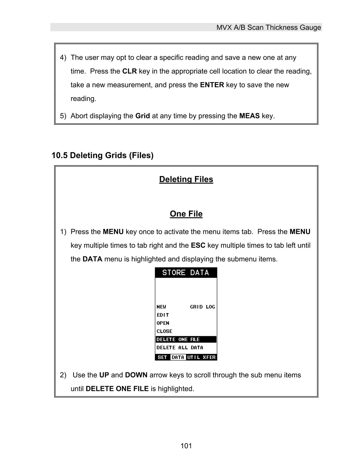 DAKOTA MVX Ultrasonic Thickness GaugeManual page 107