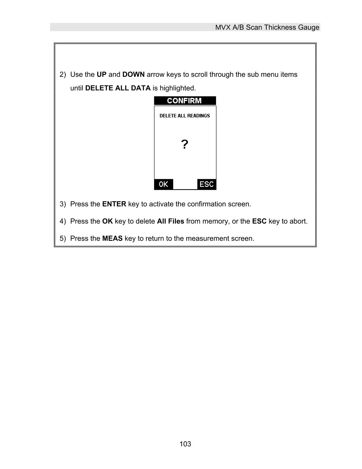 DAKOTA MVX Ultrasonic Thickness GaugeManual page 109