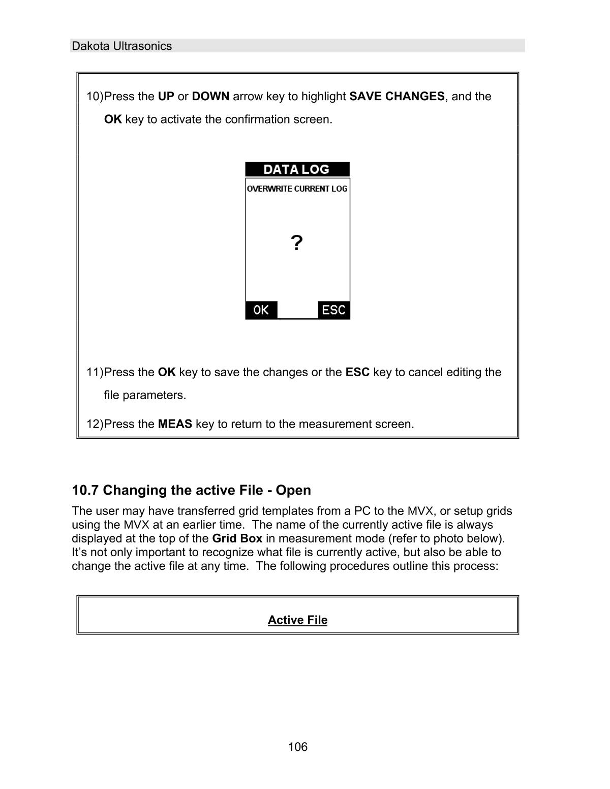 DAKOTA MVX Ultrasonic Thickness GaugeManual page 112