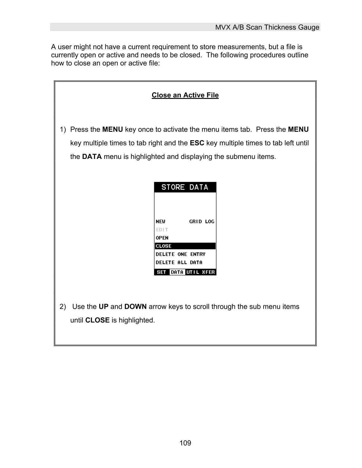 DAKOTA MVX Ultrasonic Thickness GaugeManual page 115