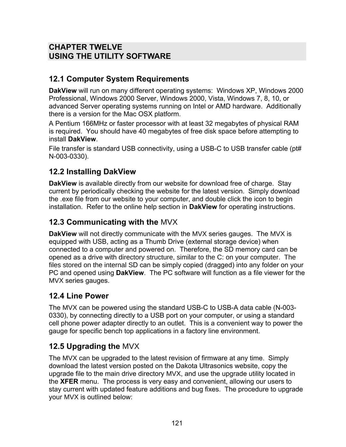 DAKOTA MVX Ultrasonic Thickness GaugeManual page 127