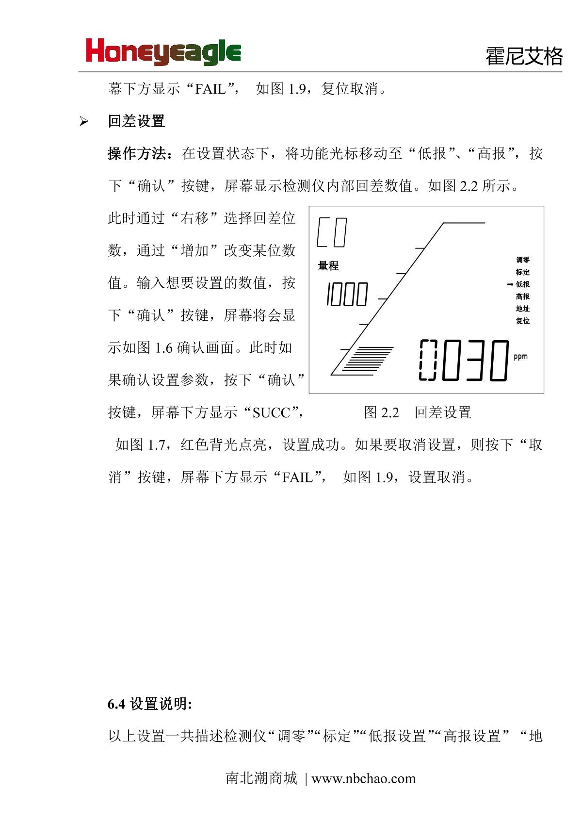 honeyeagle HNAG1000-NO(0-1000PPM) Nitric oxide DetectorManual page 15