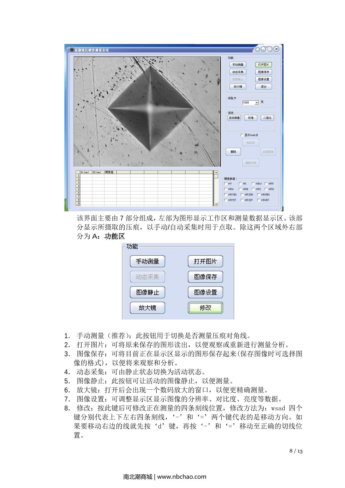 PoRuiKe HVS-1000A Microscopic Hardness TesterManual page 7