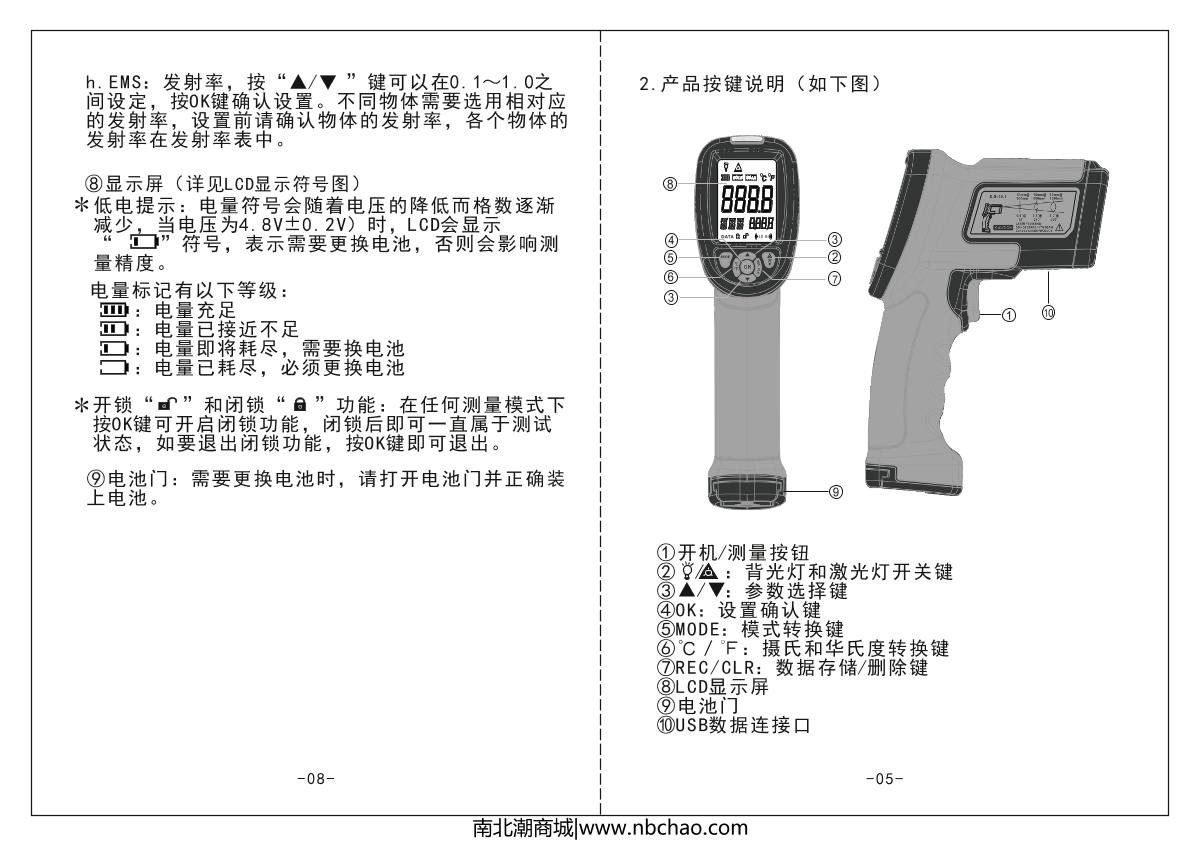 SMART SENSOR AS892 Shortwave Infrared Thermometer brochure page 7