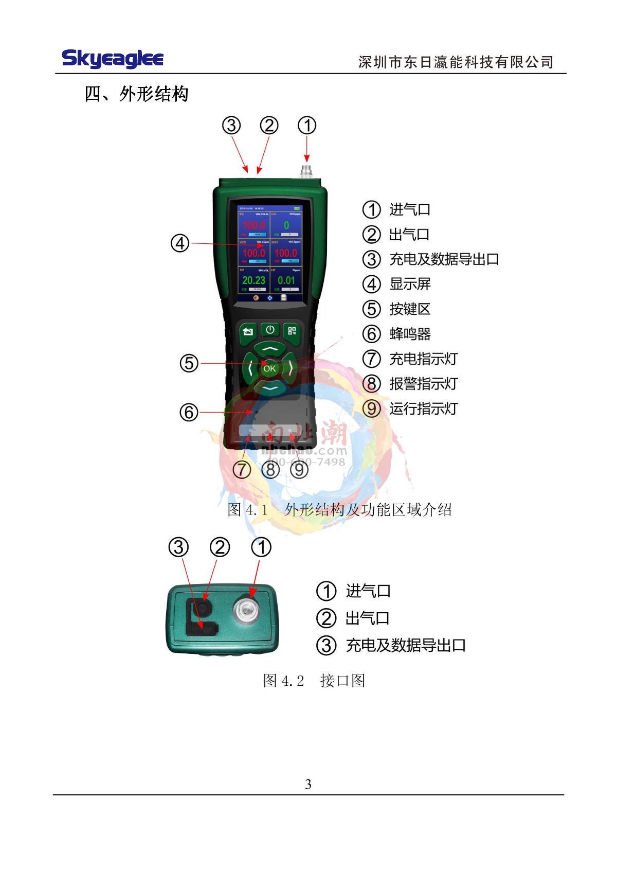 Skyeaglee SK/MIC-800-VOC-Y/100 Portable VOC DetectorManual page 5