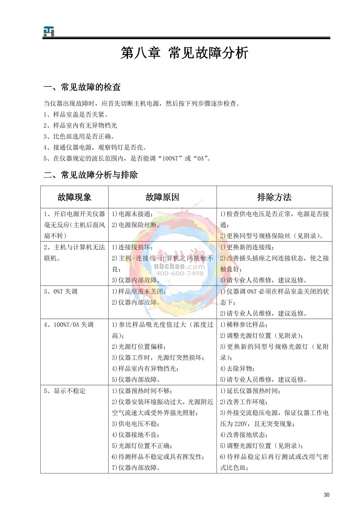 jinghua 759S UV-Visible SpectrophotometerManual page 31