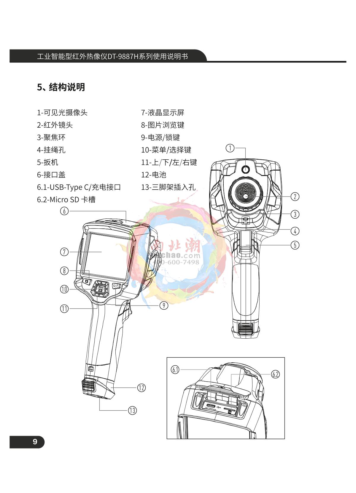 CEM DT-9887 Infrared thermal imagerManual page 10