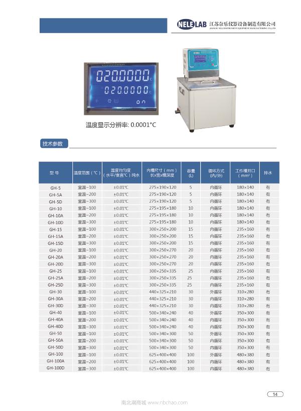 Nele GH-100D Ultra high accuracy thermostatic water and oil tank brochure page 2