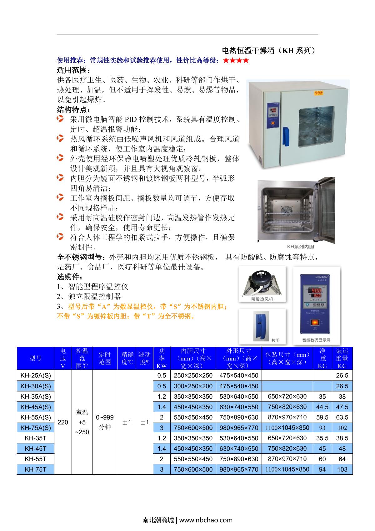 Kenton KH-25A + independent temperature limiter Digital electric air blowing dryer brochure page 1