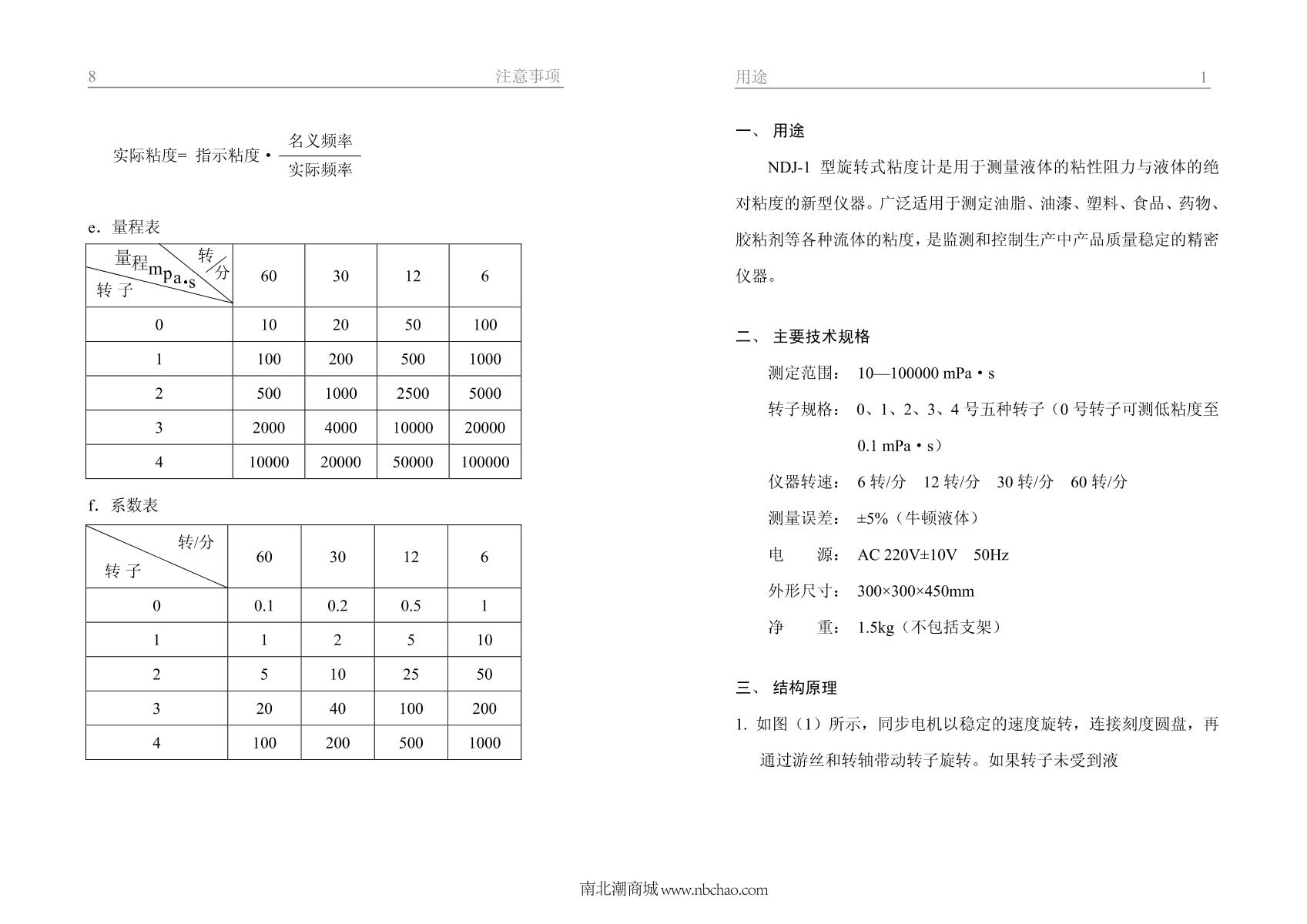 SDPTOP NDJ-1,0 ViscometerManual page 2