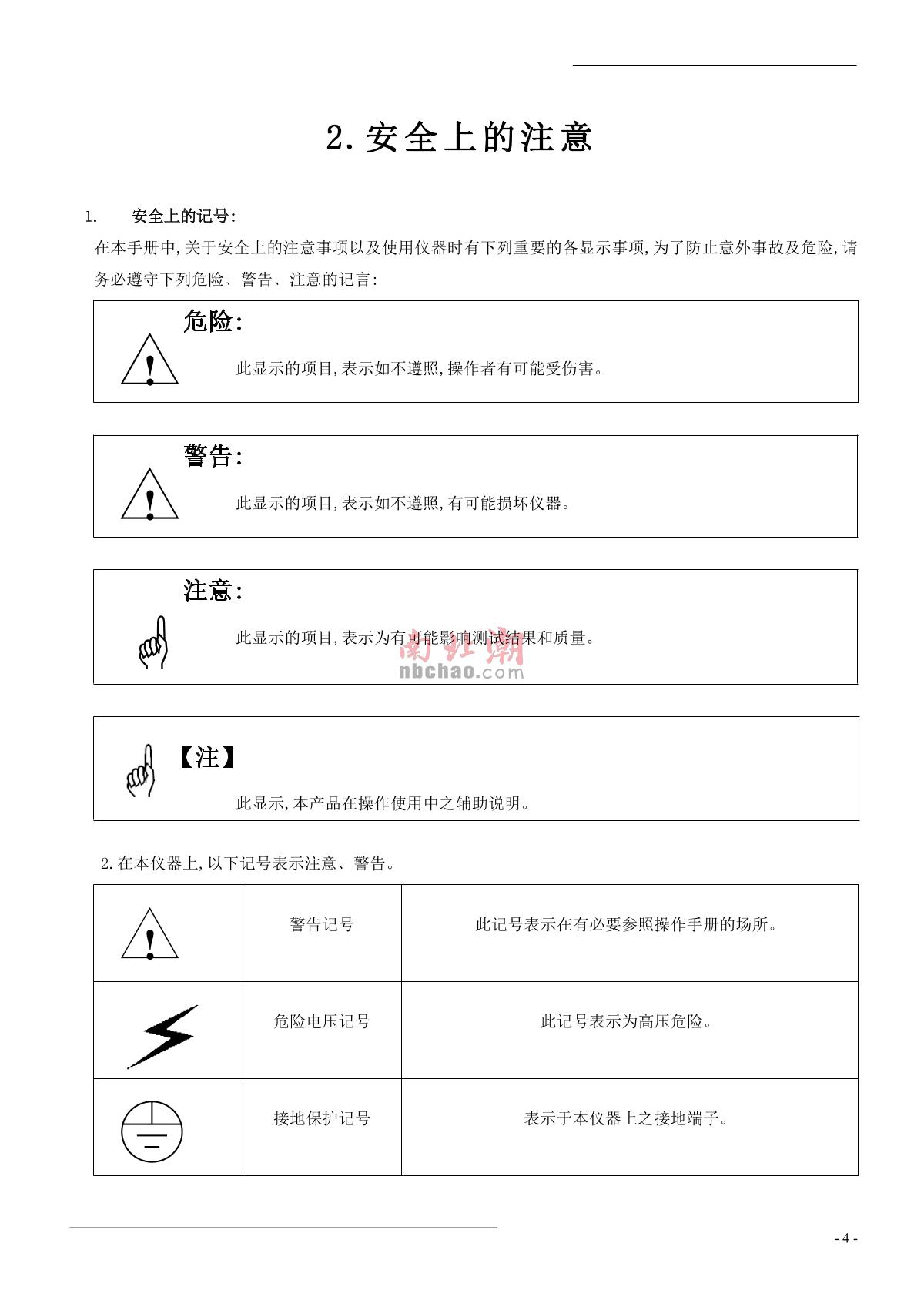Factory NBC-8516 Single Dropping TesterManual page 4