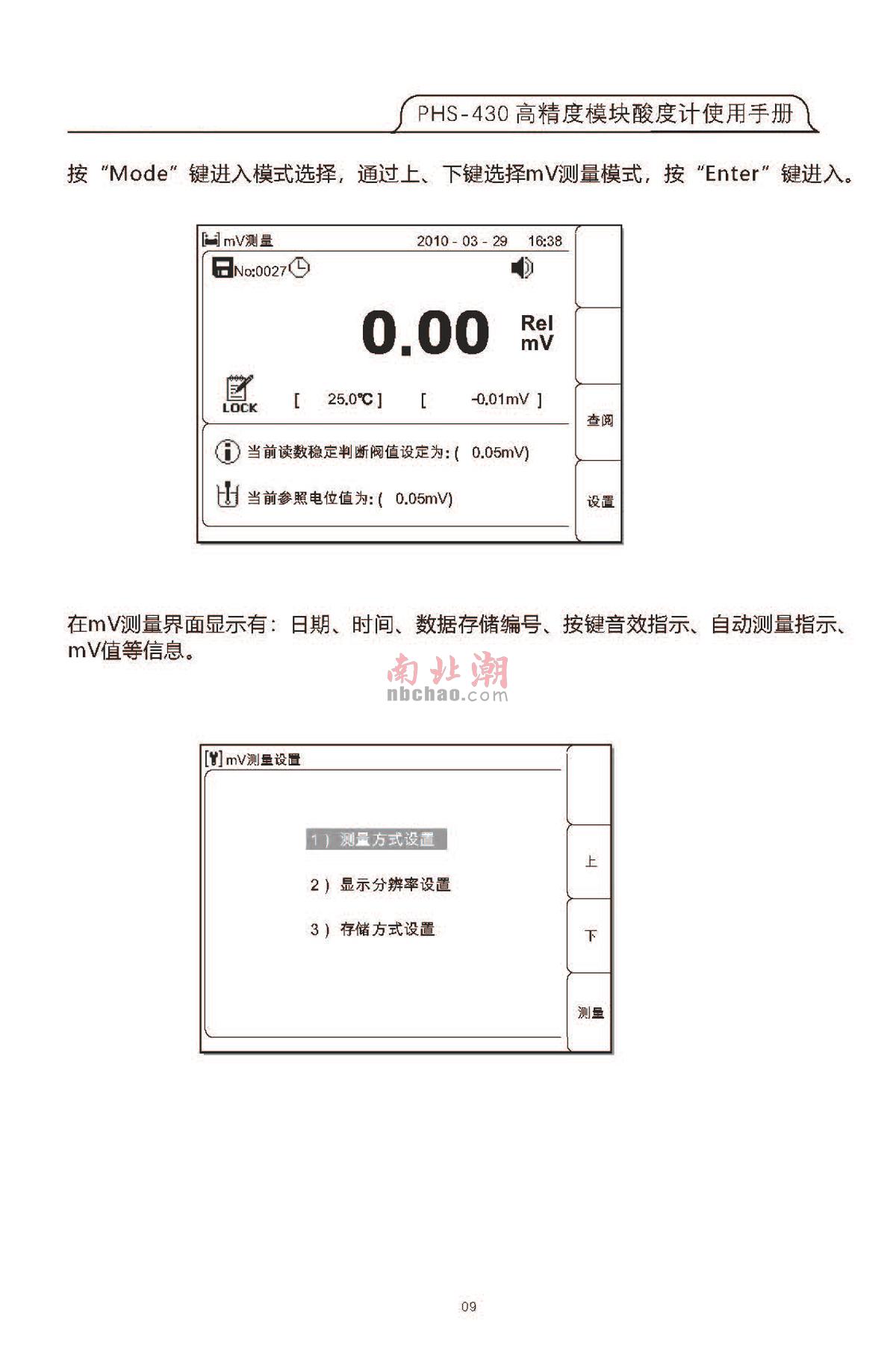 FZchina PHS-430 High-precision module acidity meterManual page 6