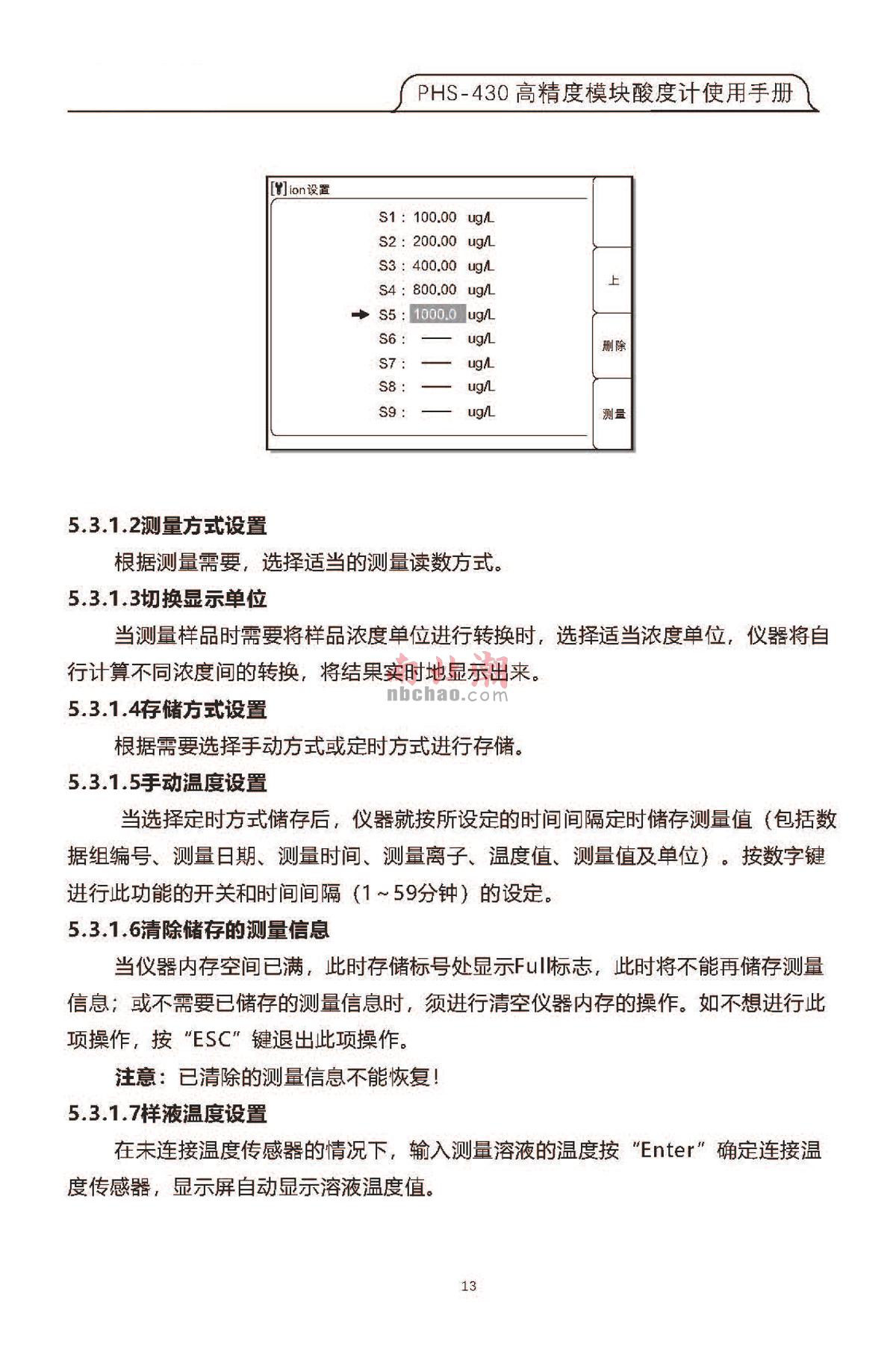 FZchina PHS-430 High-precision module acidity meterManual page 10