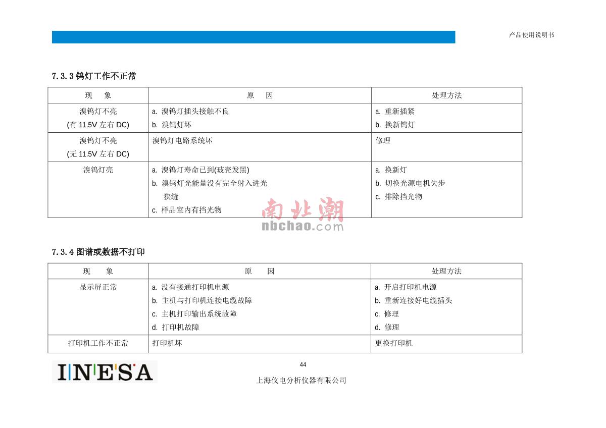 ShangFen 723N Visible Spectrophotometer Manual page 46