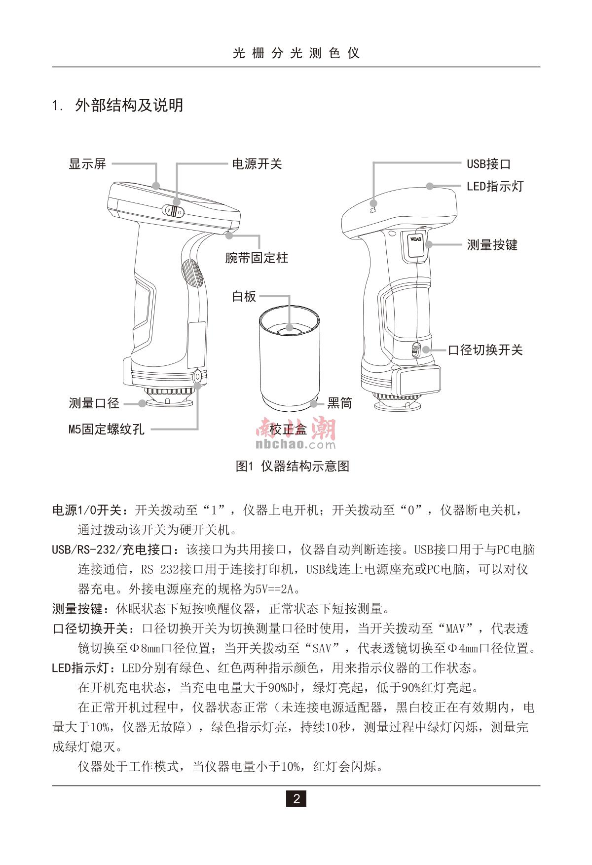 3NH TS7036 ColorimeterManual page 6