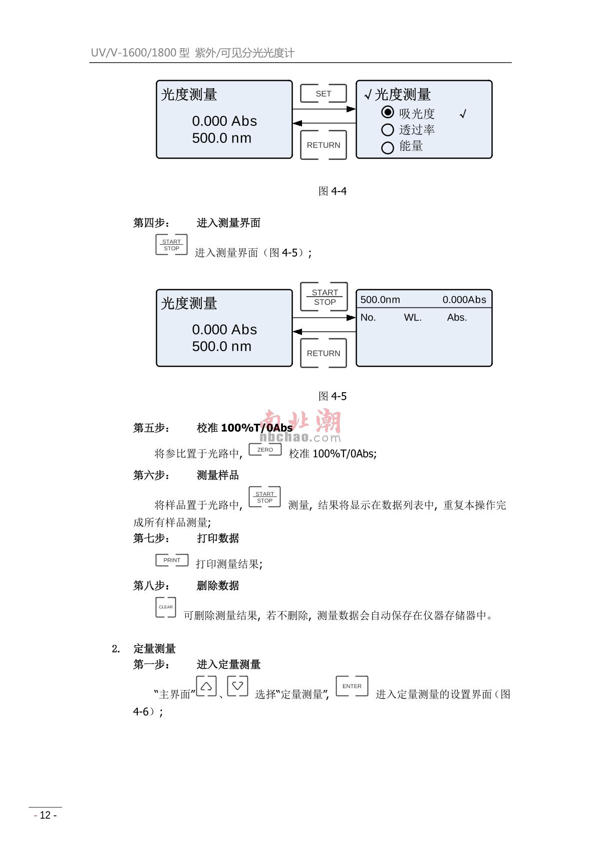 mapada V-1800PC Visible SpectrophotometerManual page 14