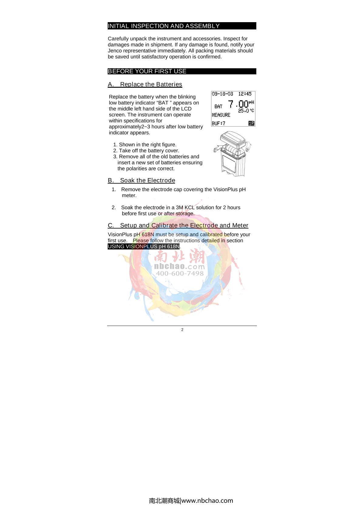 JENCO 618N Pen pH temperature TesterManual page 3