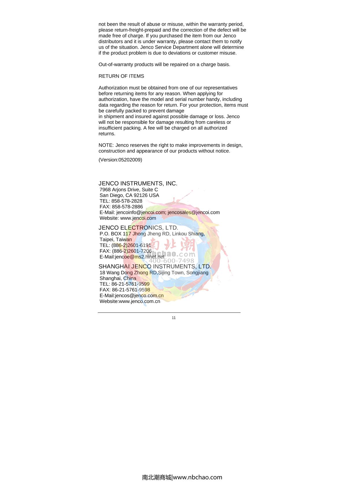 JENCO 618N Pen pH temperature TesterManual page 12