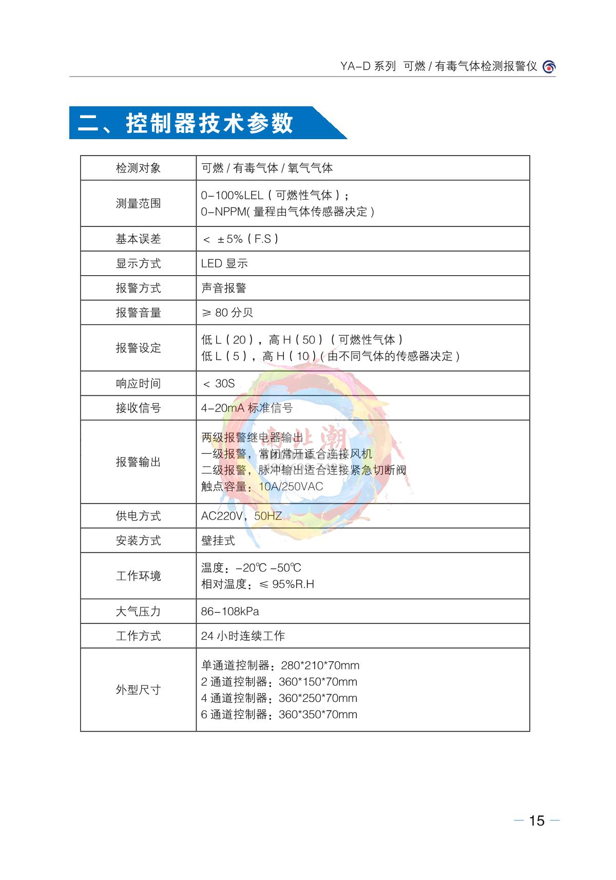 Junshun YA-D200-VOC (display + sound and light) Stationary Toxic Gas DetectorManual page 12