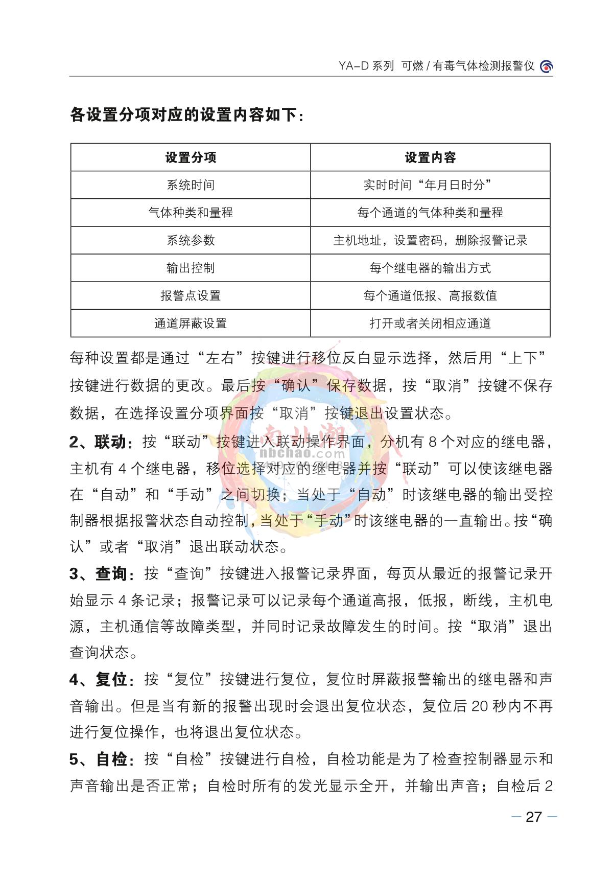 Junshun YA-D200-VOC (display + sound and light) Stationary Toxic Gas DetectorManual page 24