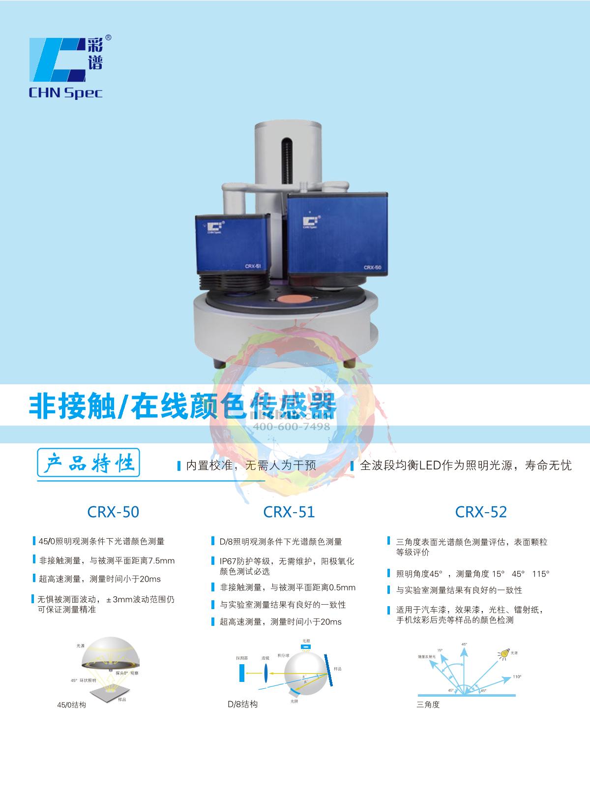 CHNSpec CRX-51 Non-Contact Color Sensors brochure page 1
