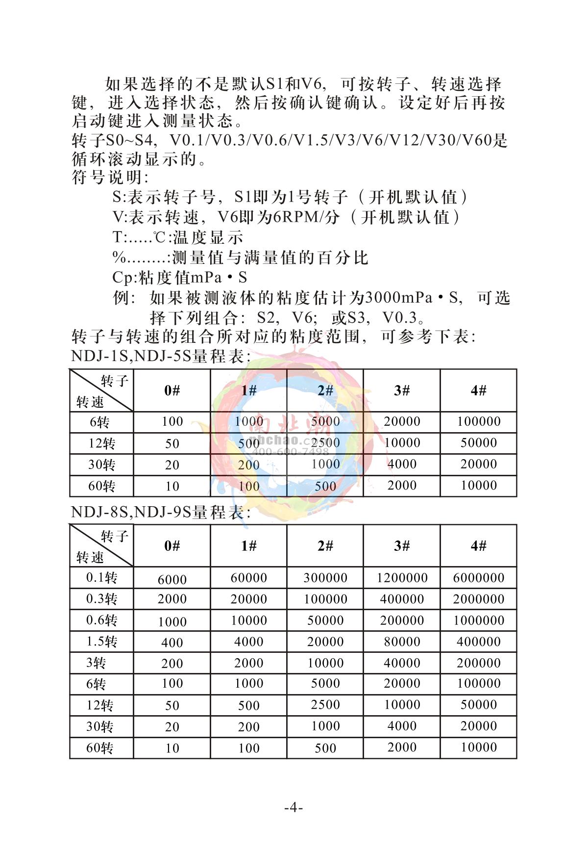 YuePing NDJ-9S Digital ViscometerManual page 8