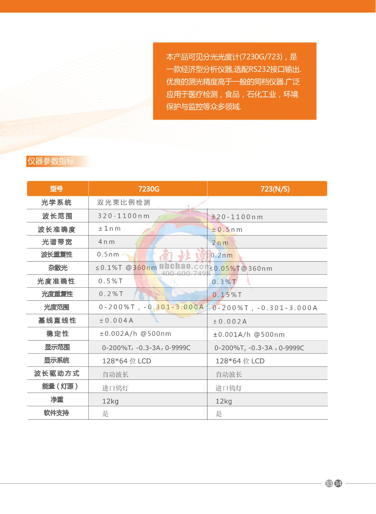 Yoke 721-100 Spectrophotometer  brochure page 2