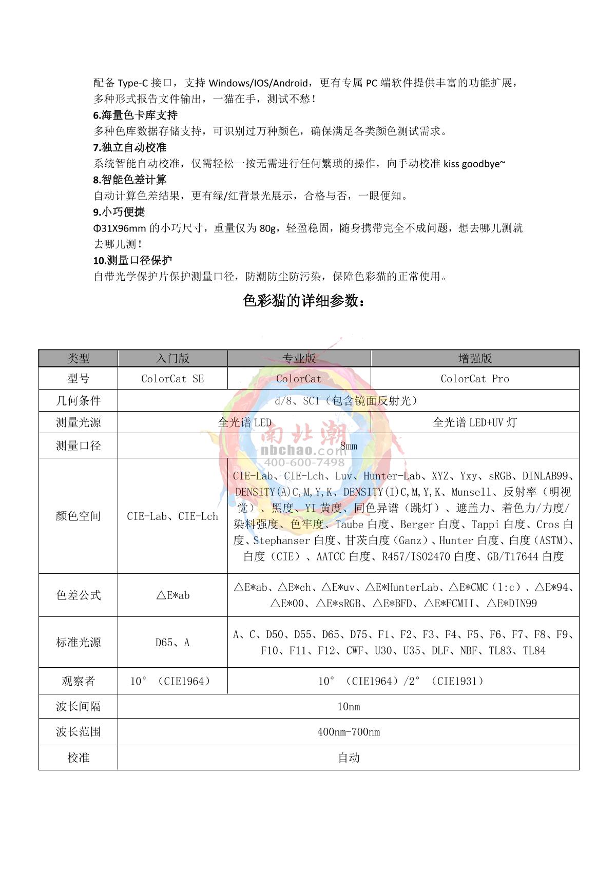 IWAVE ColorCat Pro Color cat Colorimeter brochure page 2