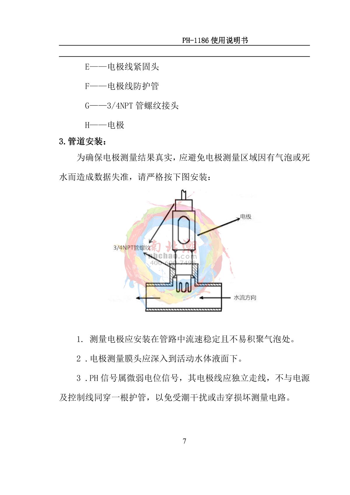 NOBOTECH PH-1186(pH) Industrial in-line pH meterManual page 10
