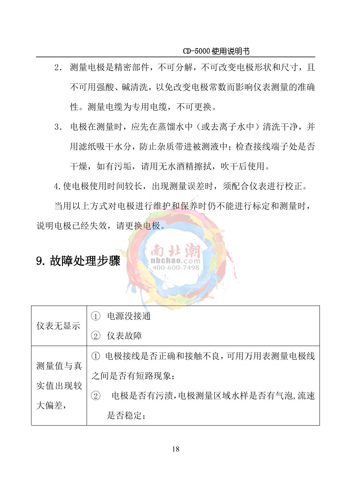 NOBOTECH CD-5000 Industrial online conductivity /TDS meterManual page 21