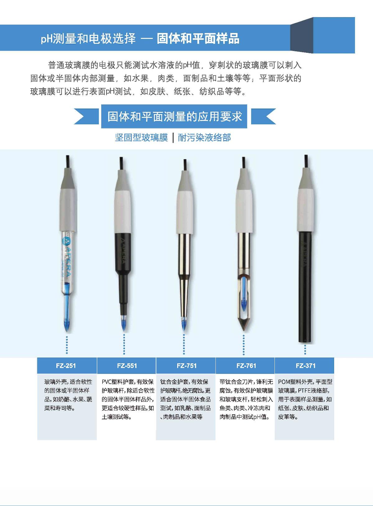 FZchina FZ-551 PH electrode brochure page 3