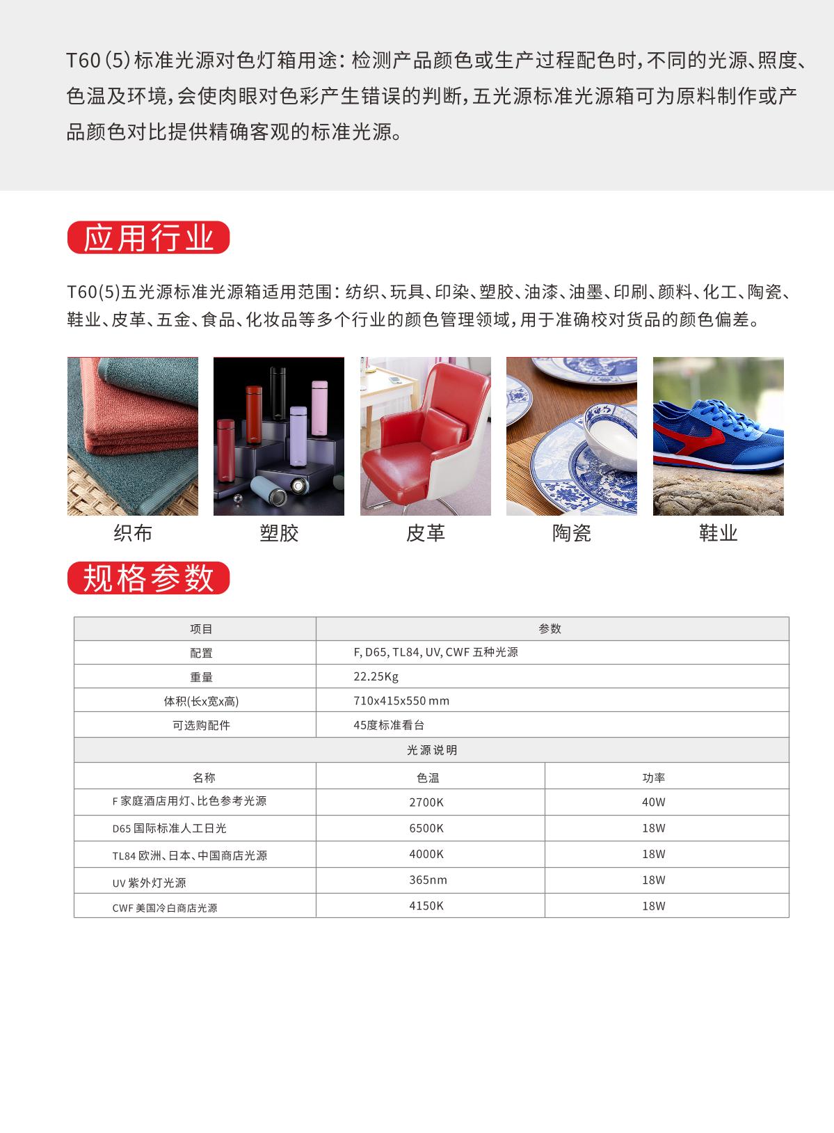 TILO T60 (5) five light sources Lighting booth brochure page 3