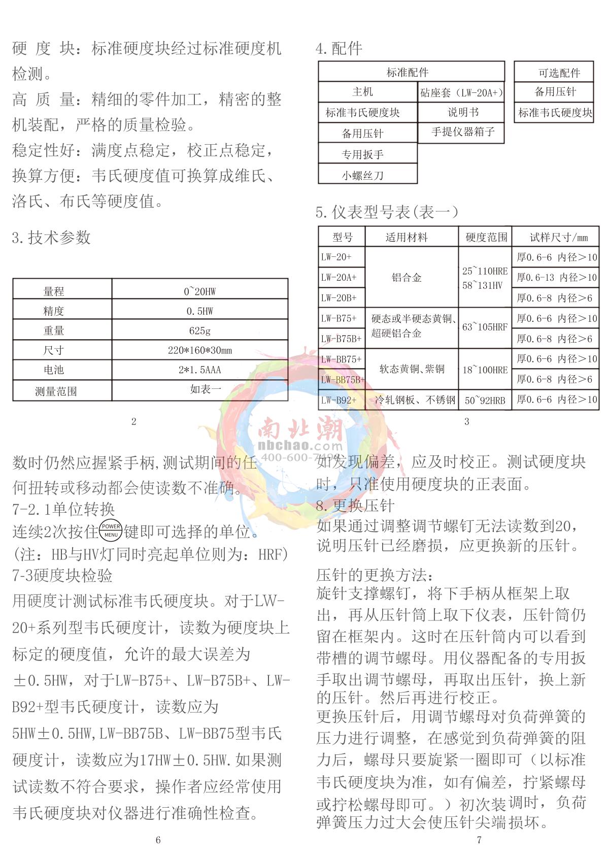 LANDTEK LW-20+ Wechsler Hardness TesterManual page 2