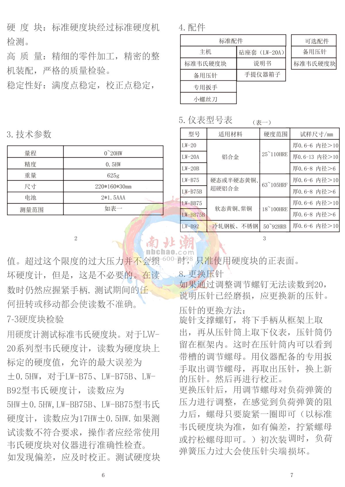 LANDTEK LW-20 Wechsler Hardness TesterManual page 2