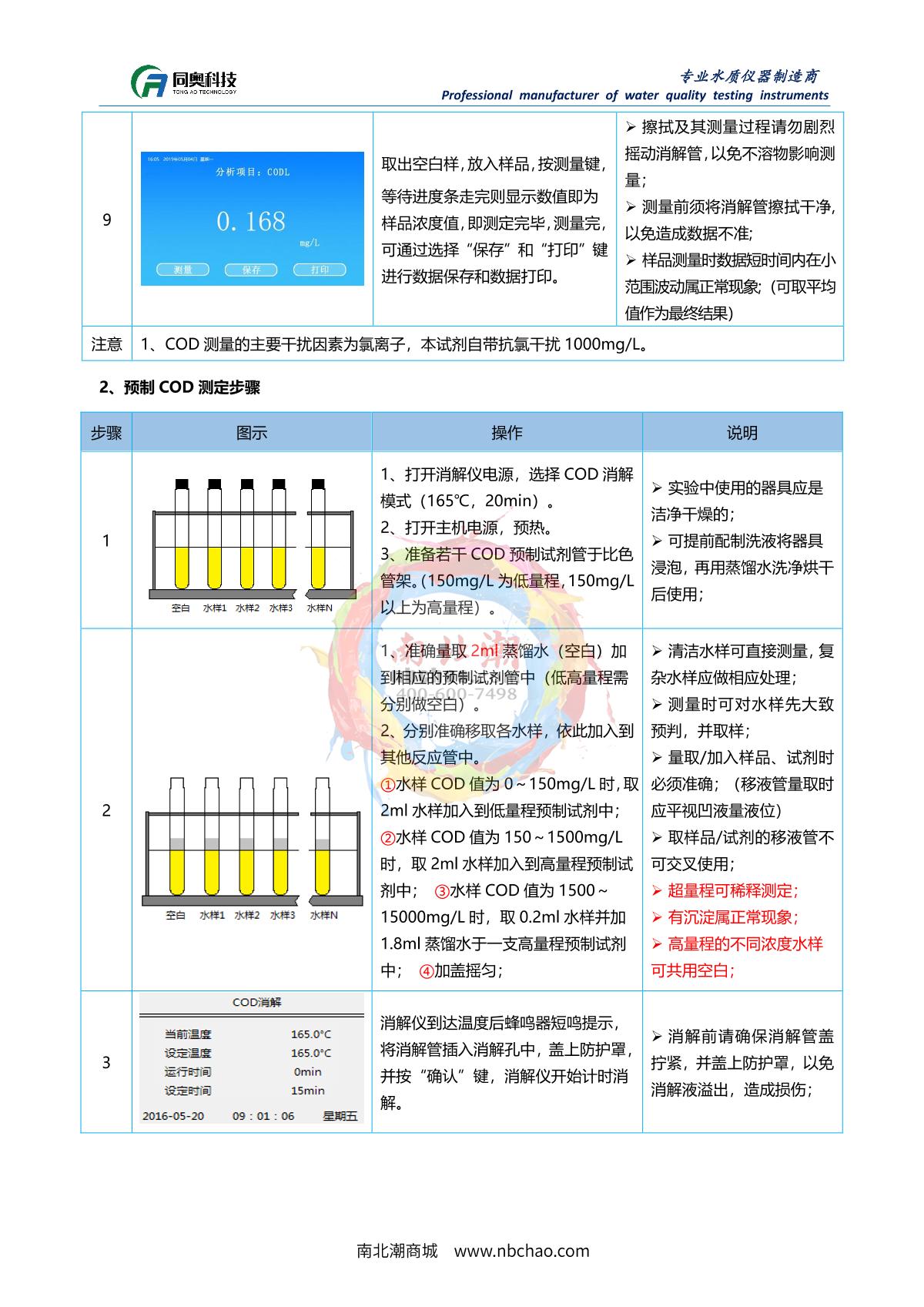 TongAo TR 6900A Multi-Channel Water Quality Rapid AnalyzerManual page 13