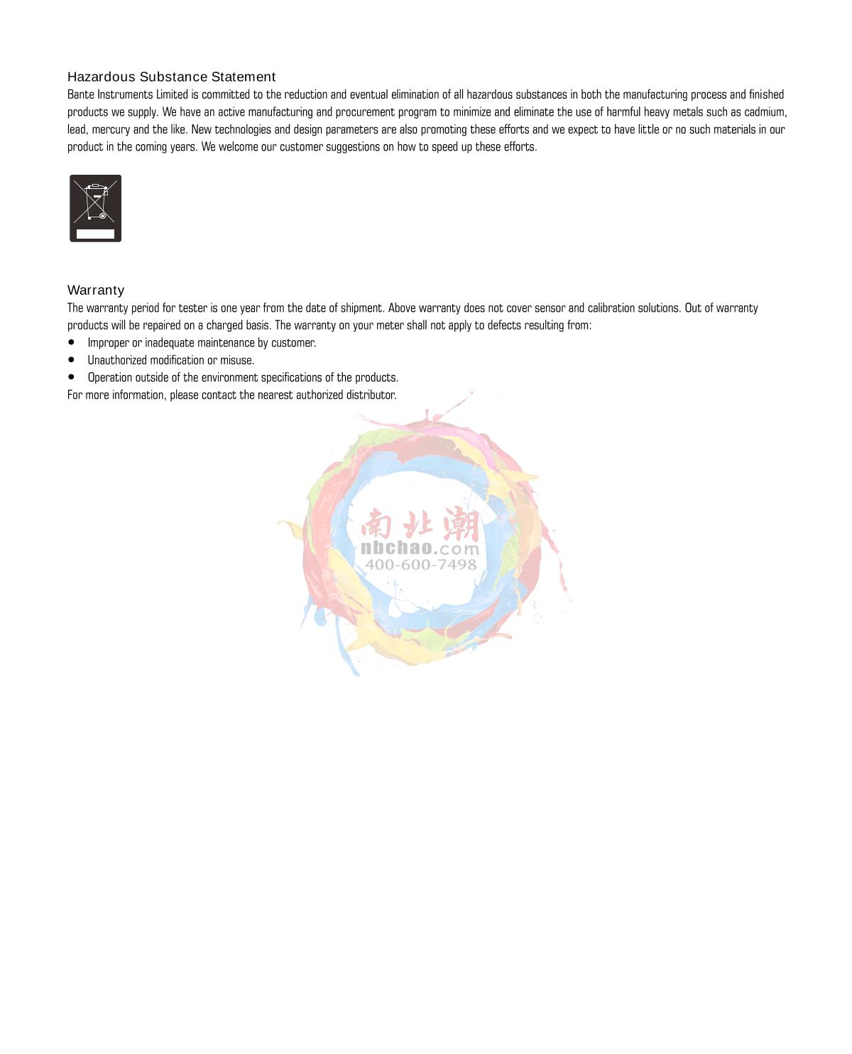 Bante ECscan10L-E Pen conductivity meterManual page 7