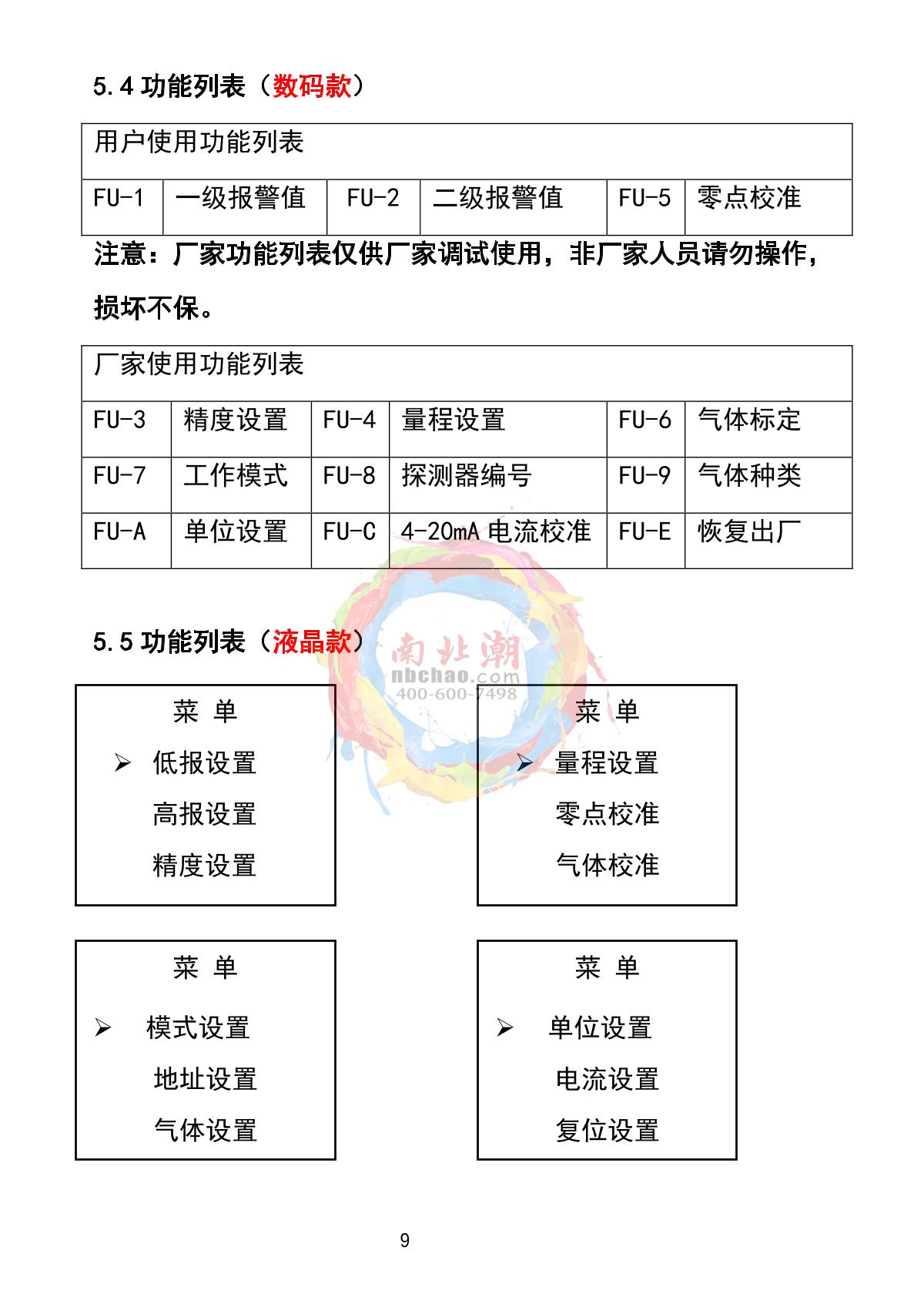 HuiRuiPu HRP-T1000-CO Carbon monoxide Gas Detector (with light on display)Manual page 10
