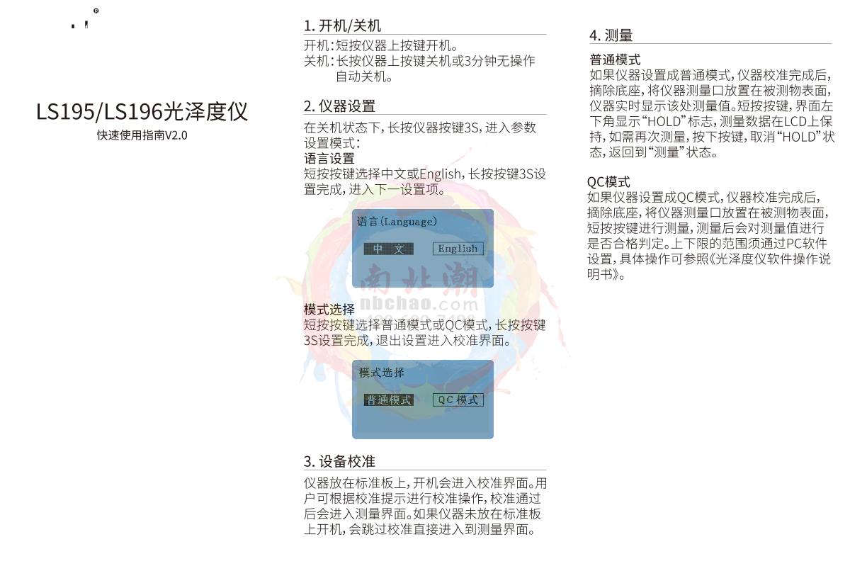Factory LS196 GlossmeterManual page 1