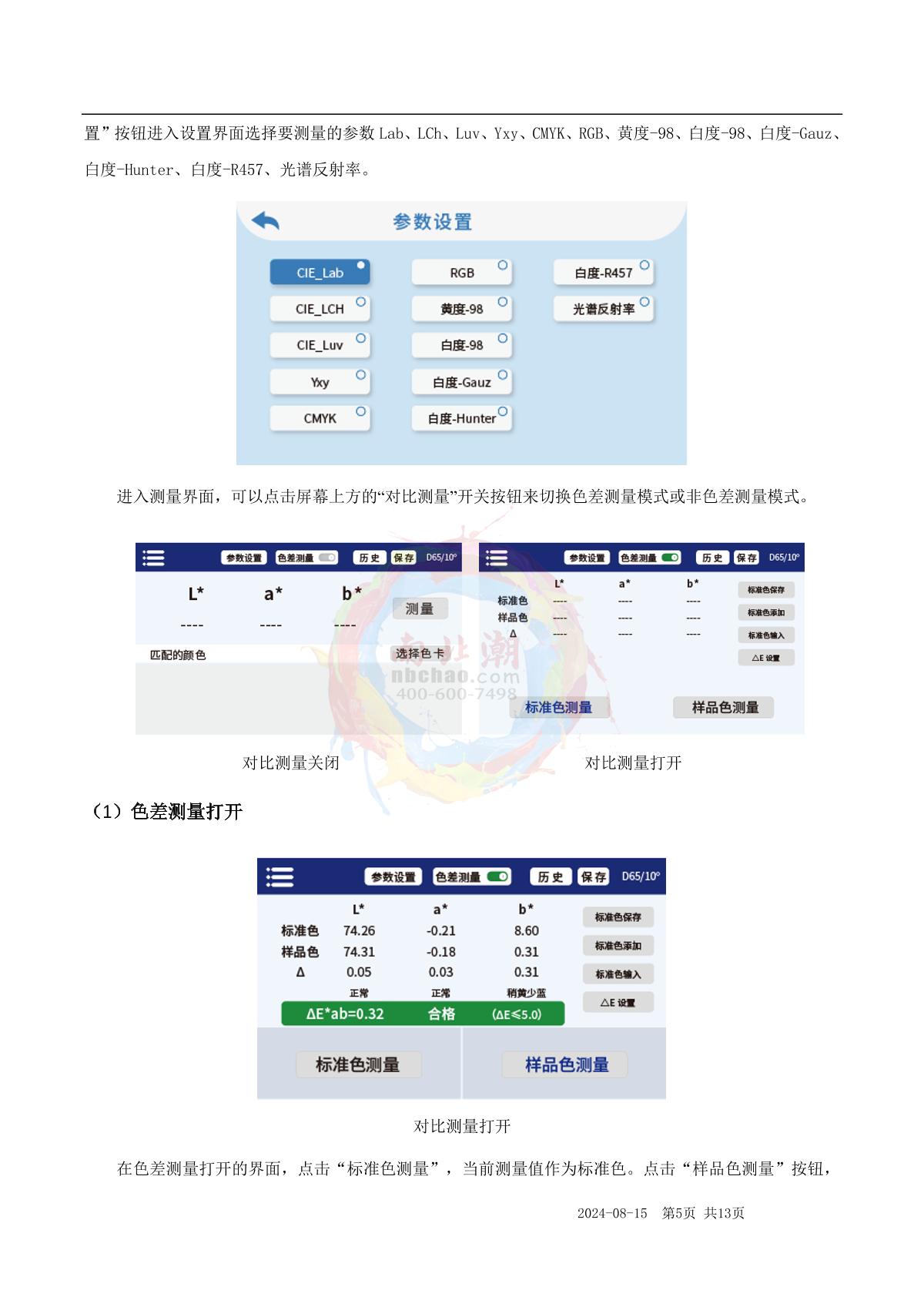 Factory LS177 ColorimeterManual page 4