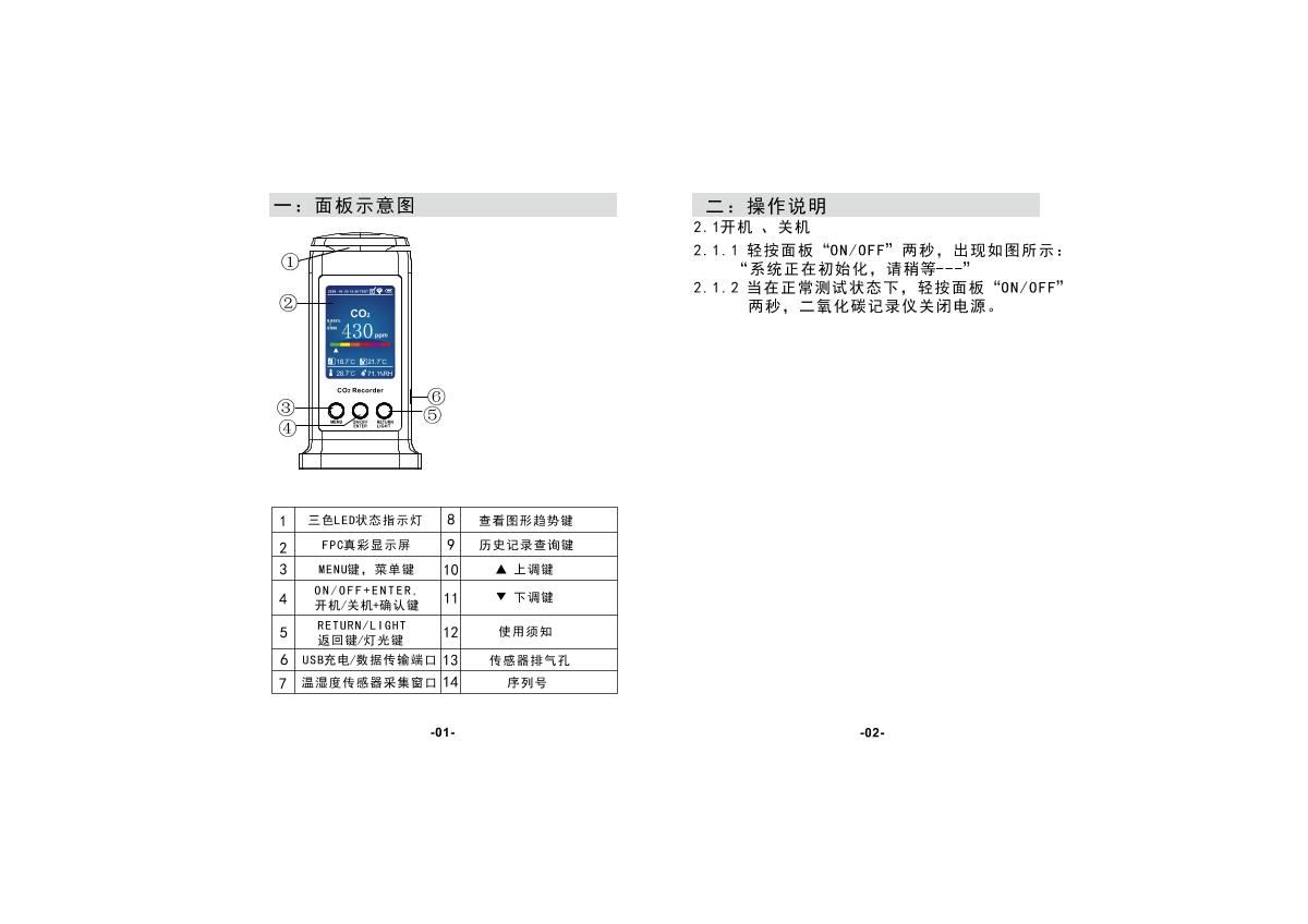 SMART SENSOR ST8310A Carbon dioxide RecorderManual page 3