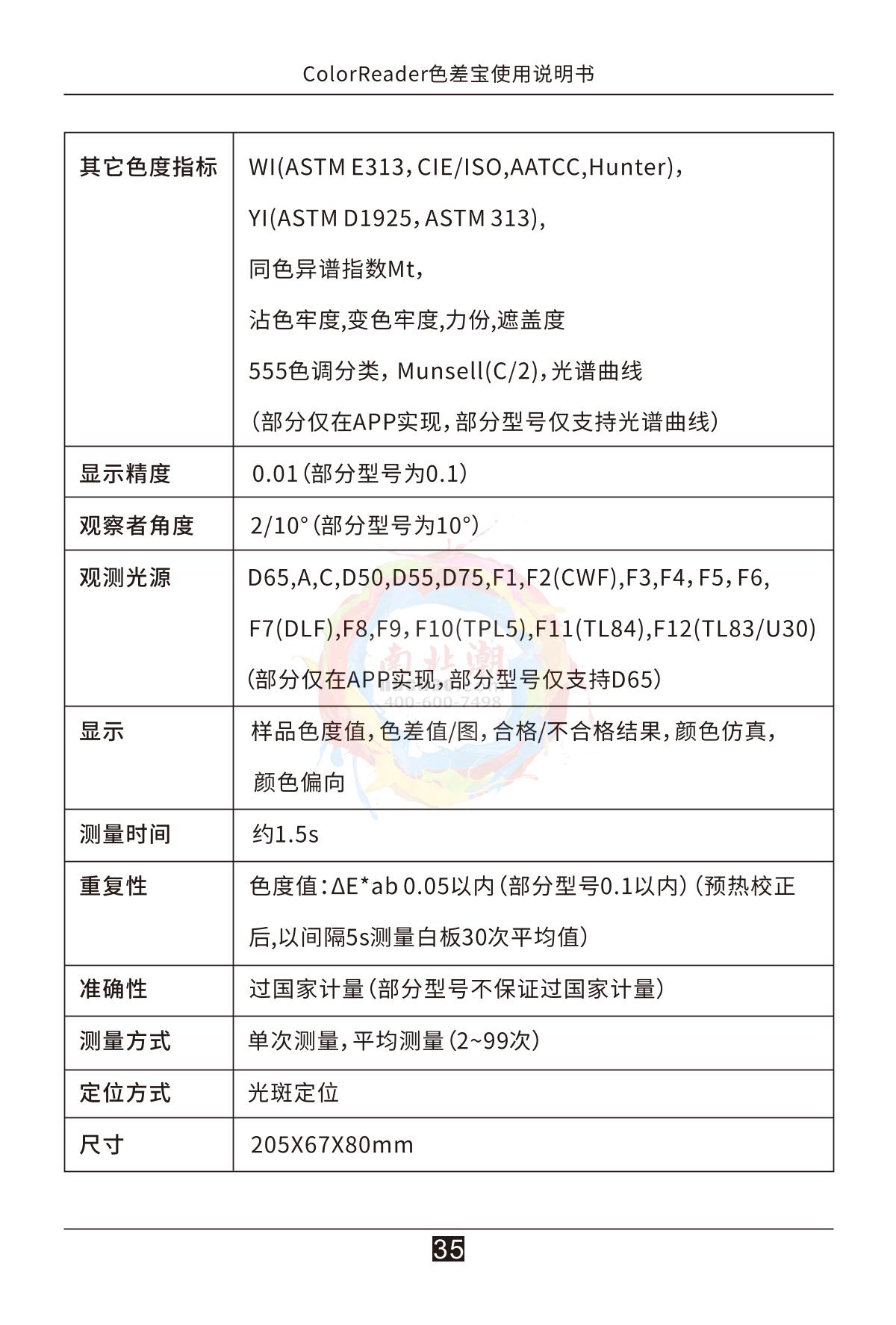 3NH CR5 Color difference treasureManual page 40