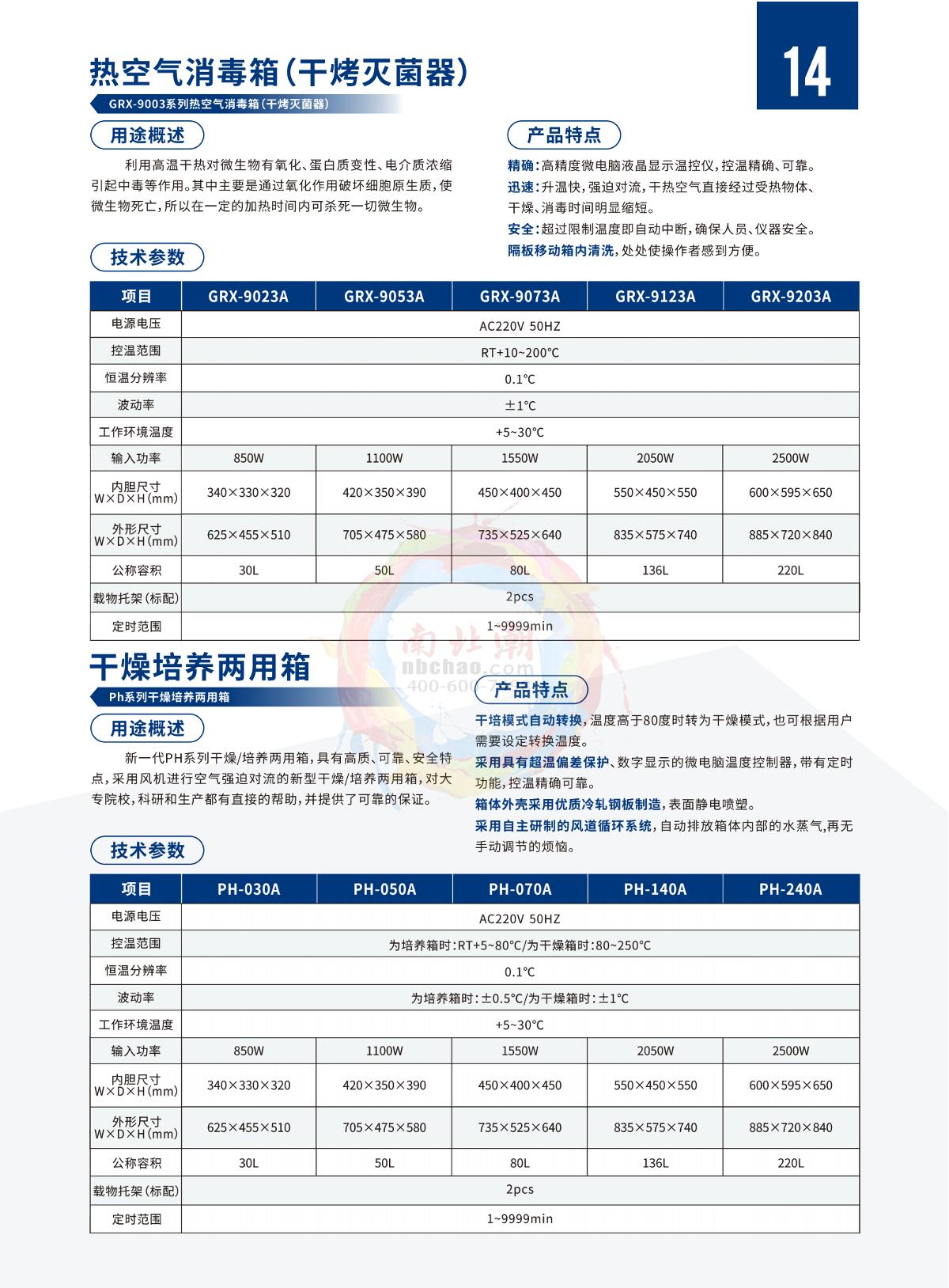 HuiTai GRX-9053A Dry Roast Autoclave (Hot Air Sterilizer) brochure page 1