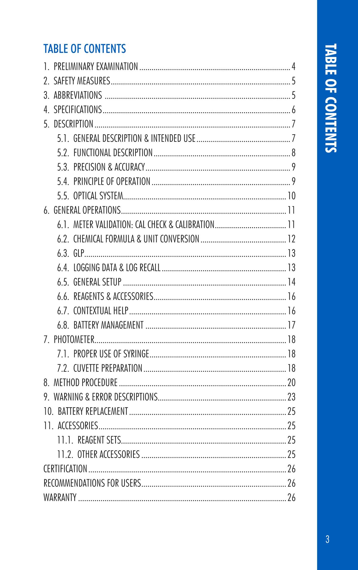 HANNA HI97720 PhotometerManual page 3