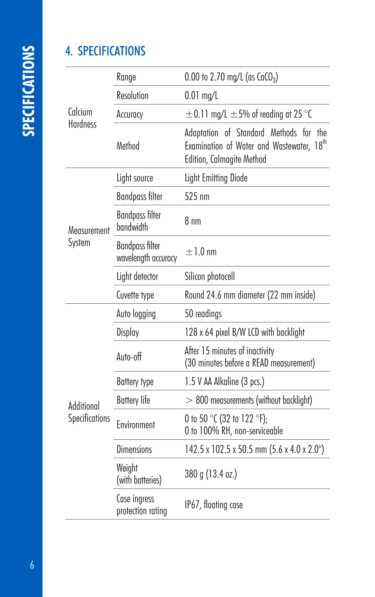 HANNA HI97720 PhotometerManual page 6